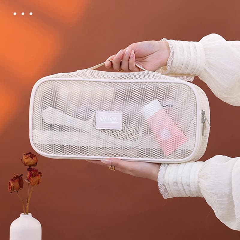 Portable Travel Hair Tools Organizer Bag Breathable Mesh Storage Case for Hair Dryer Curling Wand Styling Accessories