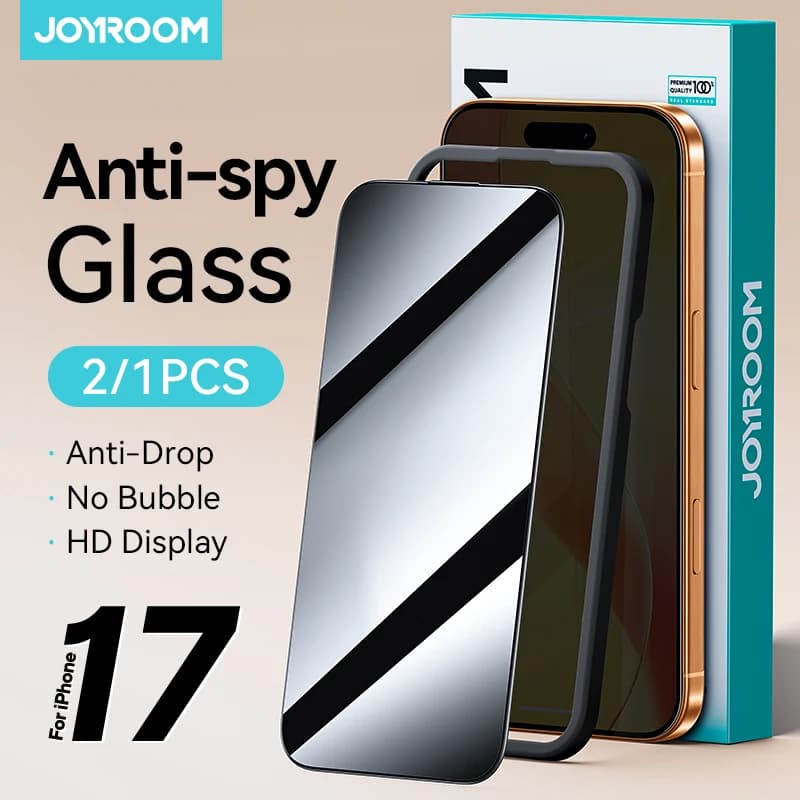 Joyroom 1/2 Pezzi Pellicola Protettiva Privacy Anti-Spia in Vetro Temperato per iPhone 17 Pro Max, iPhone 17 Pro, iPhone 17 Air