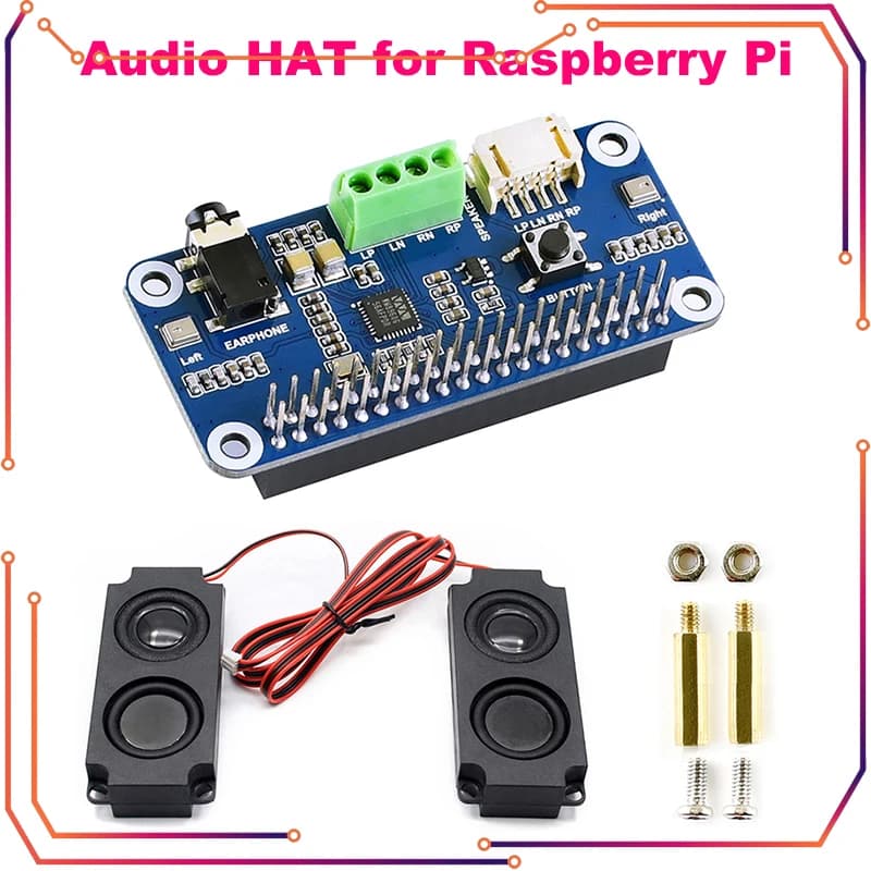 MICROBOT Scheda Audio Hi-Fi HAT Raspberry Pi WM8960, Modulo di Espansione Audio per Raspberry Pi 5/4, CODEC Stereo