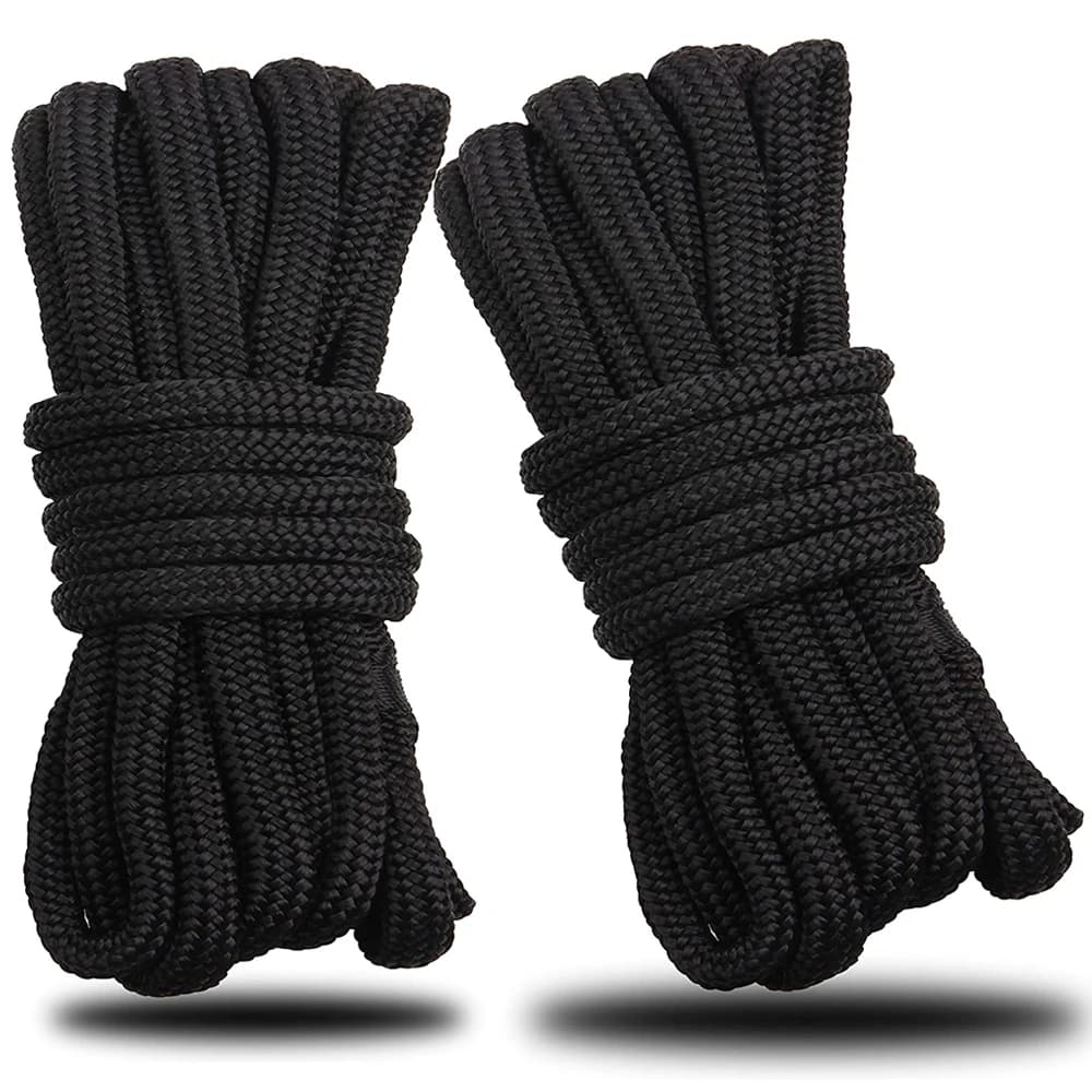 Doppia Treccia di Nylon Nero DockLine Barca Dock Linea di Ormeggio Corda Corda di Ancoraggio Ultra Forte Dock Linee 16.5 Metri 25 Piedi 50 piedi