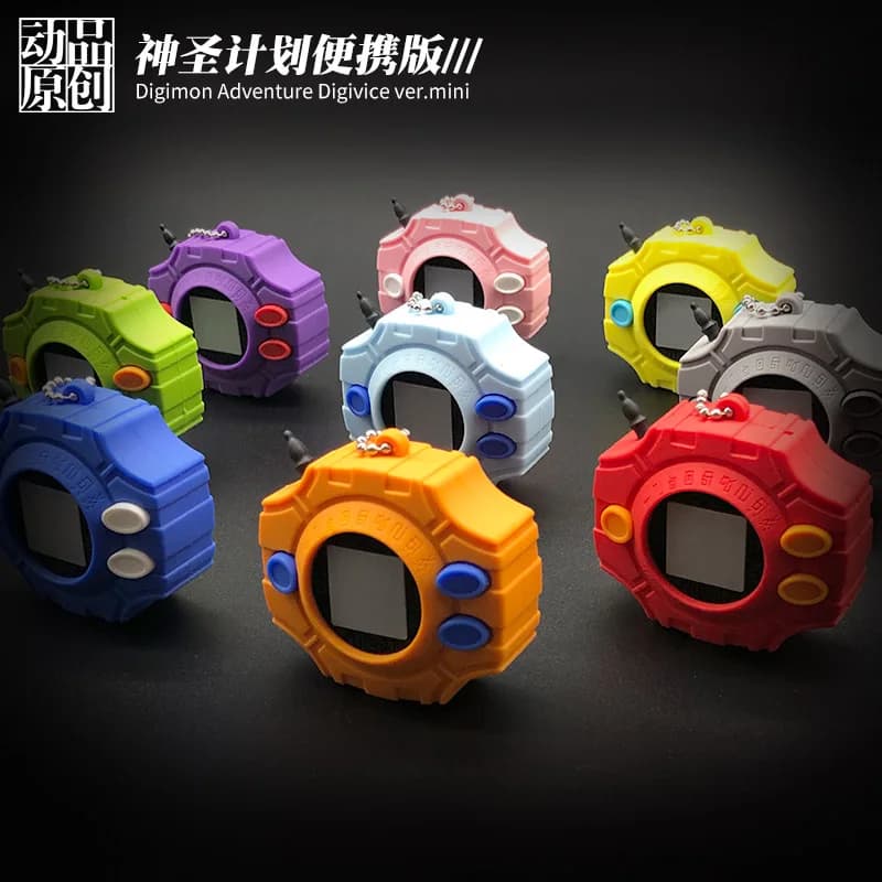 Portachiavi Originale Anime Digimon Adventure Digivice Ver. Mini Portatile Stile Tai War Greymon 17 Onde Ciondolo da Collezione