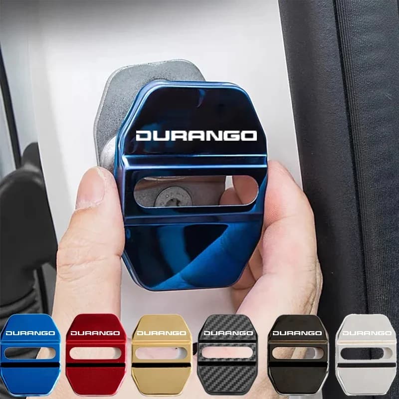 Decalcomanie per copertura serratura porta styling auto in acciaio inossidabile per Dodge DURANGO Logo Fermaporta Custodia protettiva con fibbia Adesivi antiruggine