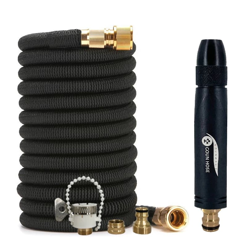 High Pressure Garden Water Pipe With Retractable Magic Flexibility Of 25-125FT, Metal Direct Spray Gun, Garden Farm Irrigation