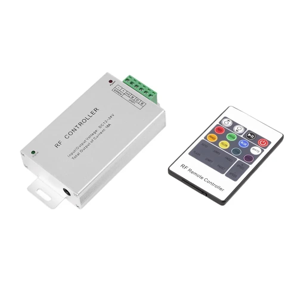 1 set di telecomandi RF a 20 tasti DC12 24V per dimmer per strisce LED RGB 5050 3528 in alluminio 432w