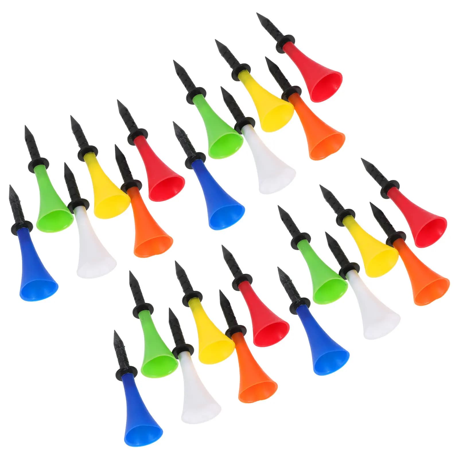 30pcs Golf Soft Rubber Tee Pegs Spikes Ball Holder Replacement Silicone Cushion Golf Tees Golf Practice Tees for Driving Range