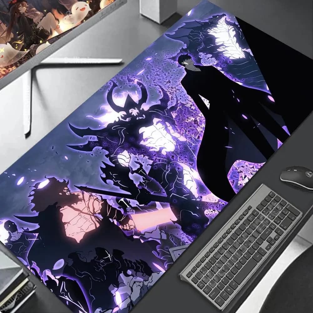 S_Solos L-Leveling Mouse Pad Gamer Keyboard Esports Kawaii pk control Mousepad grande in gomma Accessori da scrivania pa HD