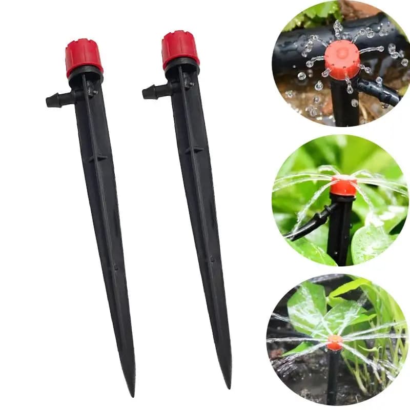 20 Pcs Adjustable Long Rod Dripper Garden Irrigation Spiked Sprinkler for Greenhouse Potted Plants Watering Device with 8 Holes