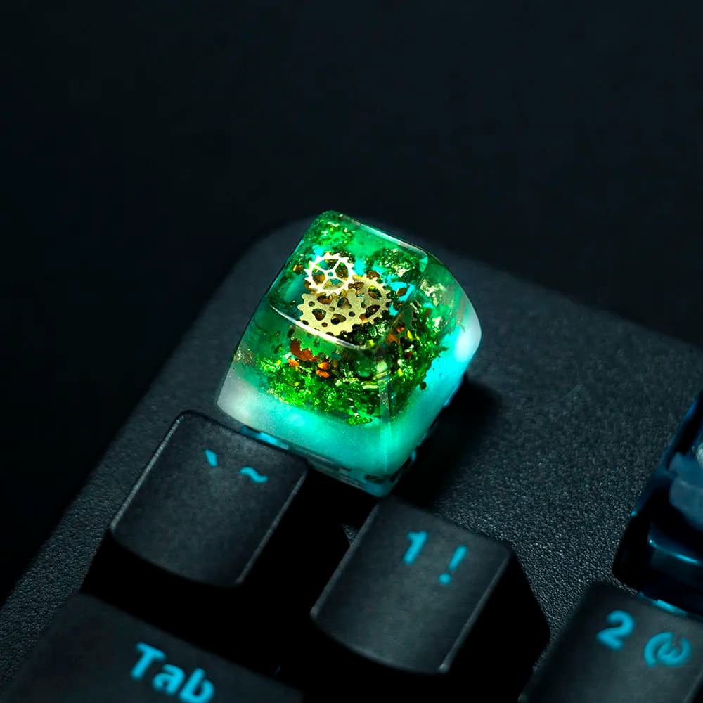 Keycap a Tema Ingranaggi, Profilo OEM R3 R4, Personalizzato, Originale, Fatto a Mano, Artigianale, Singolo, per Tastiera Meccanica, Accessori Fai da Te