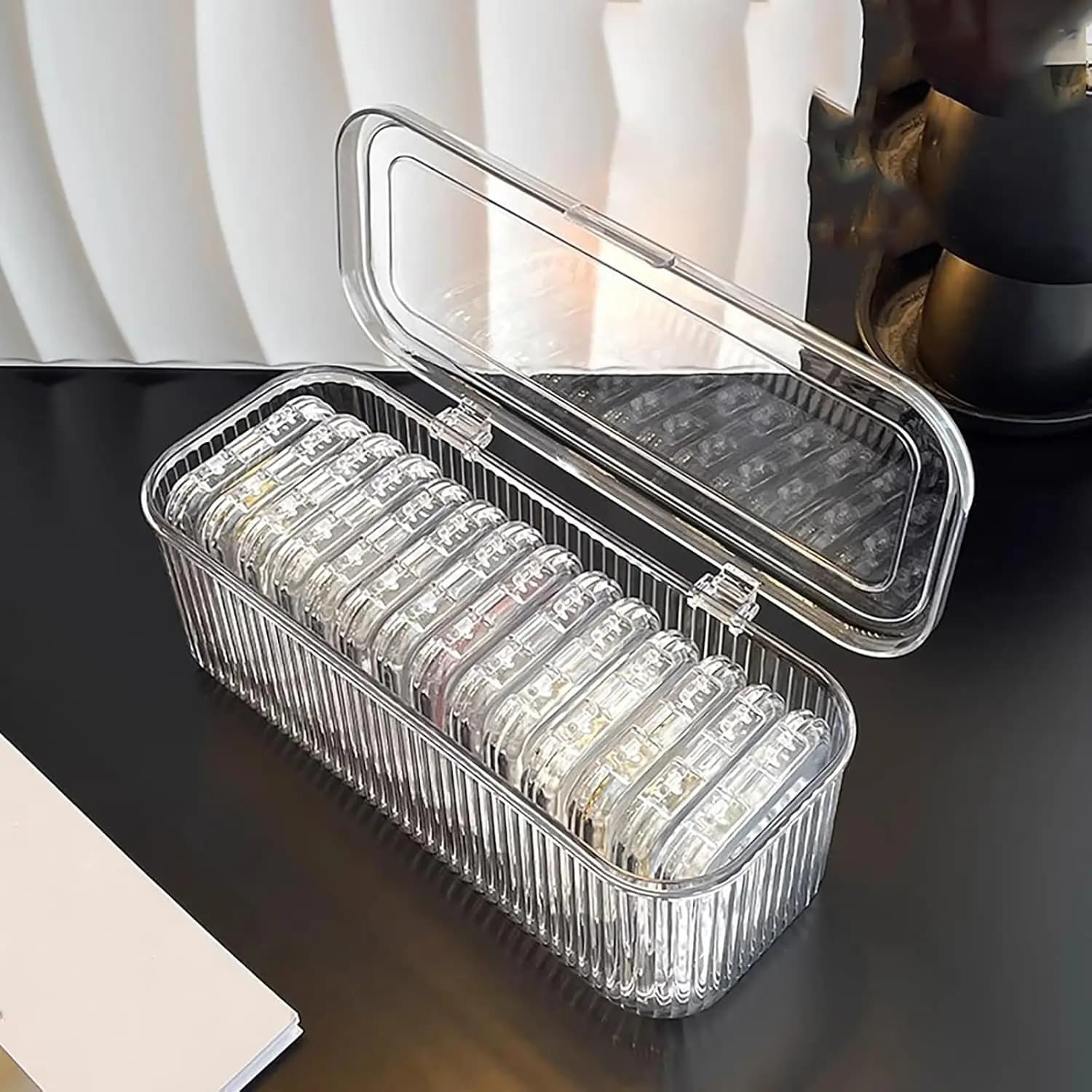 Transparent Acrylic Crystal Jewelry Box & Organizer - 1 Pack Lightweight Covered Storage for Dresser Organization, 12 Portable Anti-Tarnish Compartments for Earrings, Rings, Necklaces, Acrylic Crystal Jewelry Boxes & Organizers, Organize Jewelry