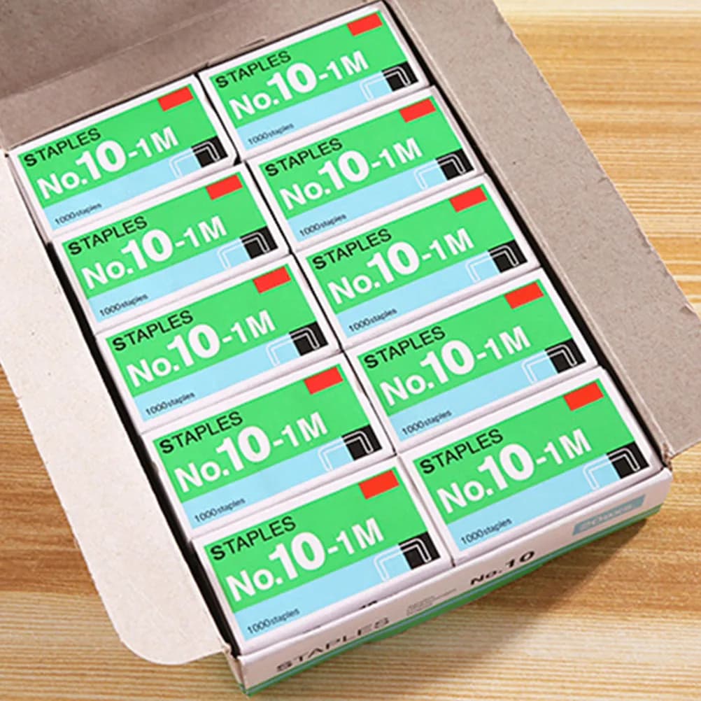10 Scatole di Graffette di Alta Precisione in Acciaio Inossidabile con Punta a Scalpello, Progettate per Piccoli Graffettatori, per Pile Spessi, Rapide e Sicure, per Ufficio