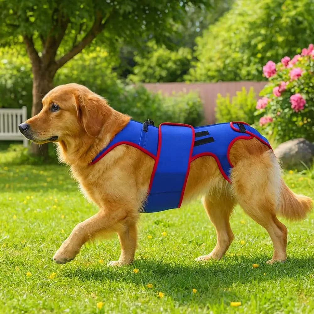 Supporto Lombare Regolabile per Cani, Imbracatura di Supporto Rinforzata e Confortevole, Protezione Dorsale Traspirante, Abbigliamento Lenitivo per Cani da Interno