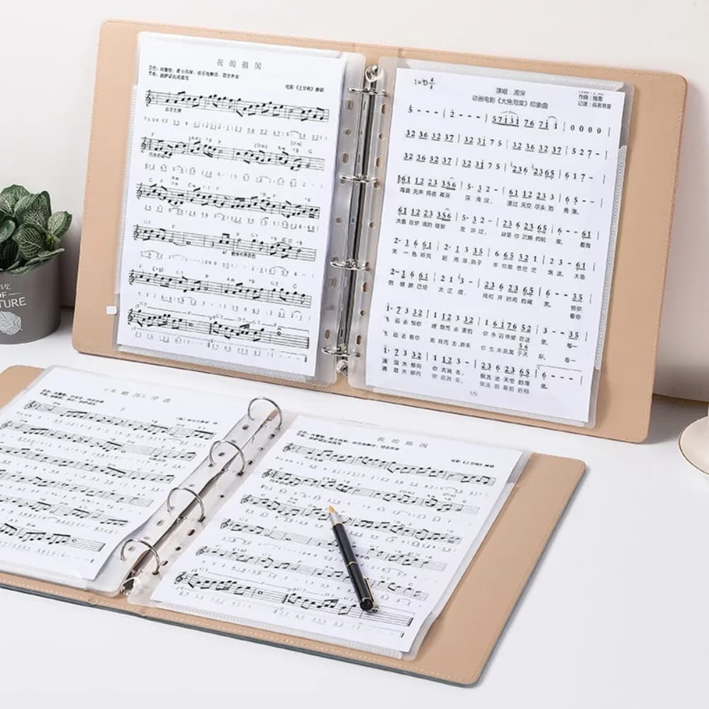 Cartella flessibile per spartiti musicali a fogli mobili Cartella per spartiti per pianoforte staccabile e scrivibile, adatta per lettere in formato 20 pagine