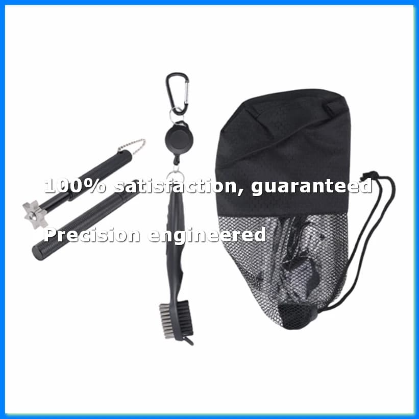 Kit per la pulizia delle mazze da golf, spazzola retrattile e 2 affilatori per scanalature a U e V, kit per la pulizia delle mazze da golf-A63M