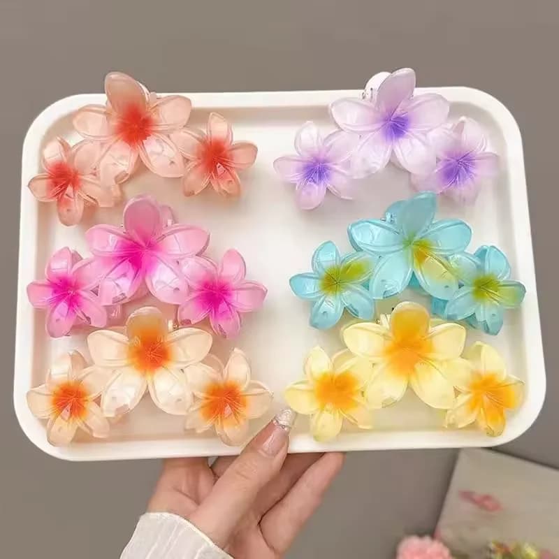 1/2 pezzi temperamento fiore squalo clip dolce uovo fiore afferrare clip elegante festa coda di cavallo clip di capelli alla moda
