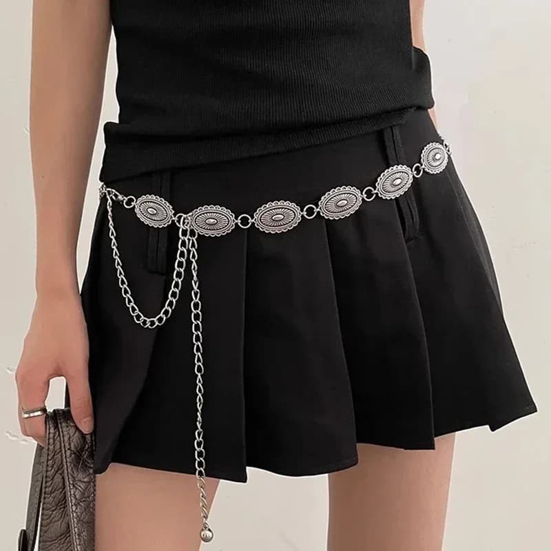 New Ethnic style waist chain accessories Bohemian versatile belt women's dress high-end dress with waistband metal retro