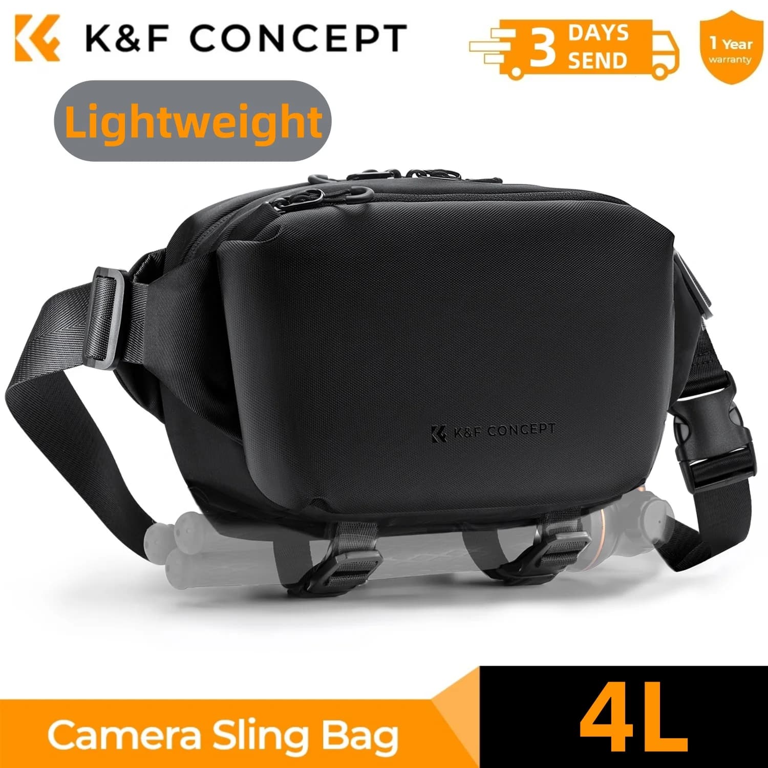 Glue bag for camera K&F CONCEPT 4L, lightweight, travel, photo, for Canon, Sony, DSLR, SLR, camera case, tripod support