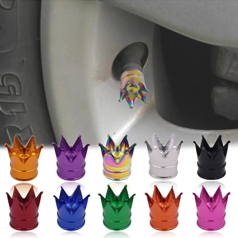 1/4 pezzi auto moto corona ruota tappi valvole pneumatici tappi valvole antipolvere copertura car styling auto decorazione esterna accessori
