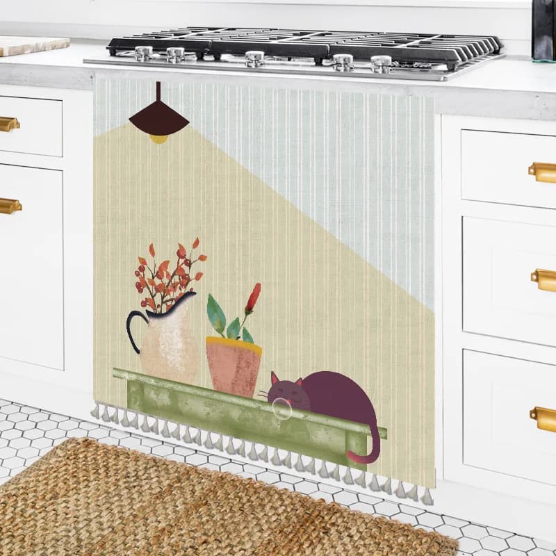 VIKAMA Minimalist Style Velcro Shoe Cabinet Cover Curtain, Suitable For Home Decoration And Dust-Proof Storage