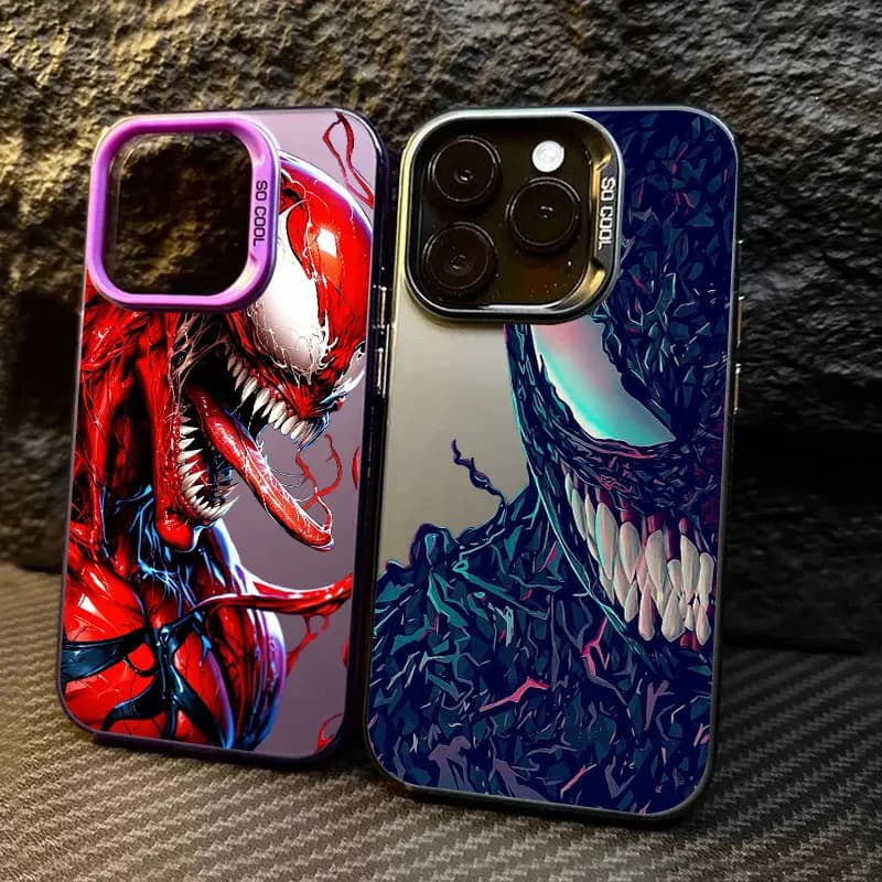 Cover per iPhone 11 12 13 14 15 16 17 Pro Max 16e 17E 17 Air Plus 13 Mini Antiurto Marvel Venom Cool