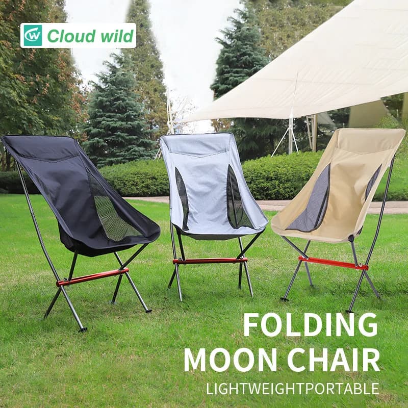 Portable ultralight folding camping chair, holders, picnic back, folding aluminum alloy outdoor stool