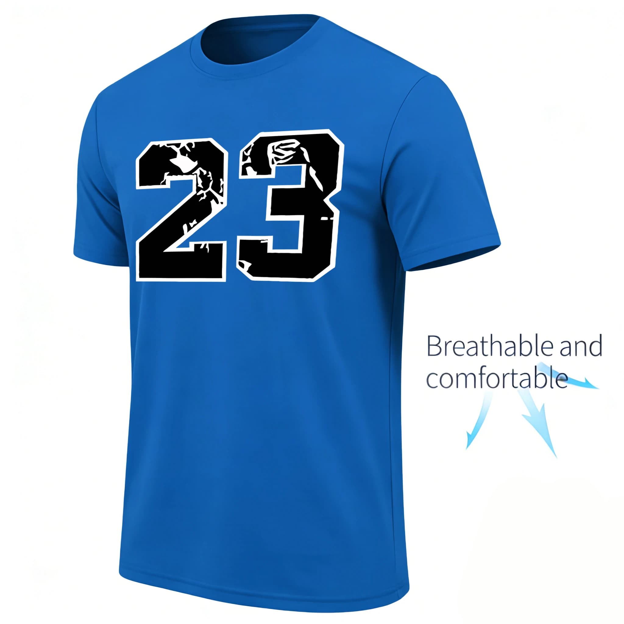 T-shirt Creative Number 23 Pattern Daily Basics da uomo, magliette morbide estive, abbigliamento sportivo comodo in cotone, abbigliamento sportivo unisex hip hop