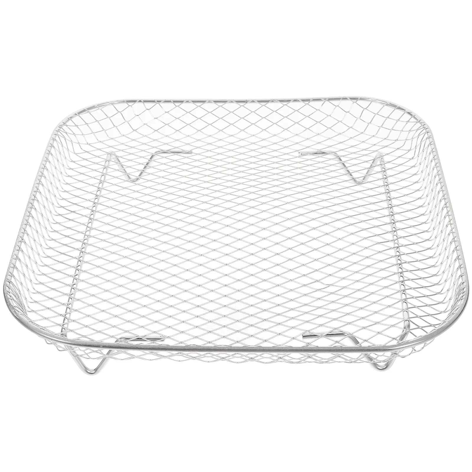 Stainless Steel Air Fryer Rack Square Single Layer Mesh Cooking Rack for Healthy Oil Drainage Dehydrating Baking Grilling Oven