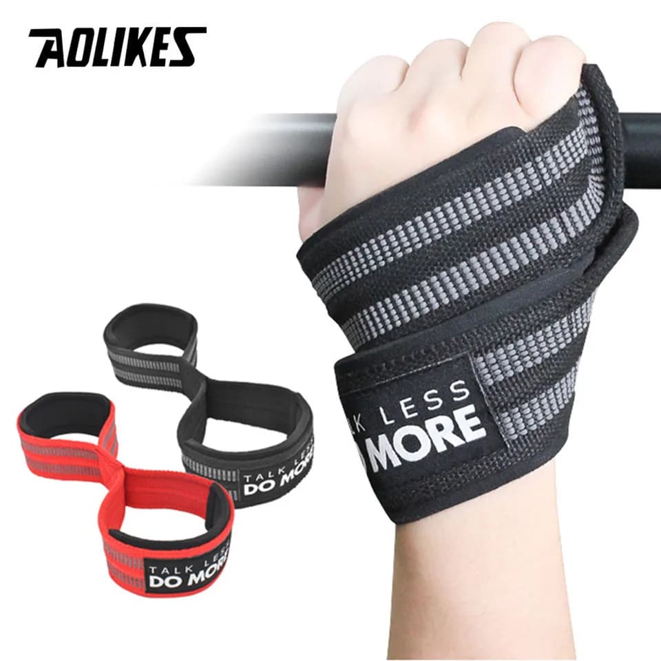 AOLIKES 1 pair Figure 8 Weightlifting Belts Powerlifting Sport Gym Fitness Bodybuilding Balancer Wrist Support