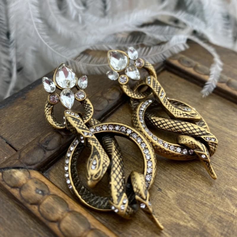 Orecchini a serpentina in stile vintage da donna, accessori alla moda, gioielli vintage