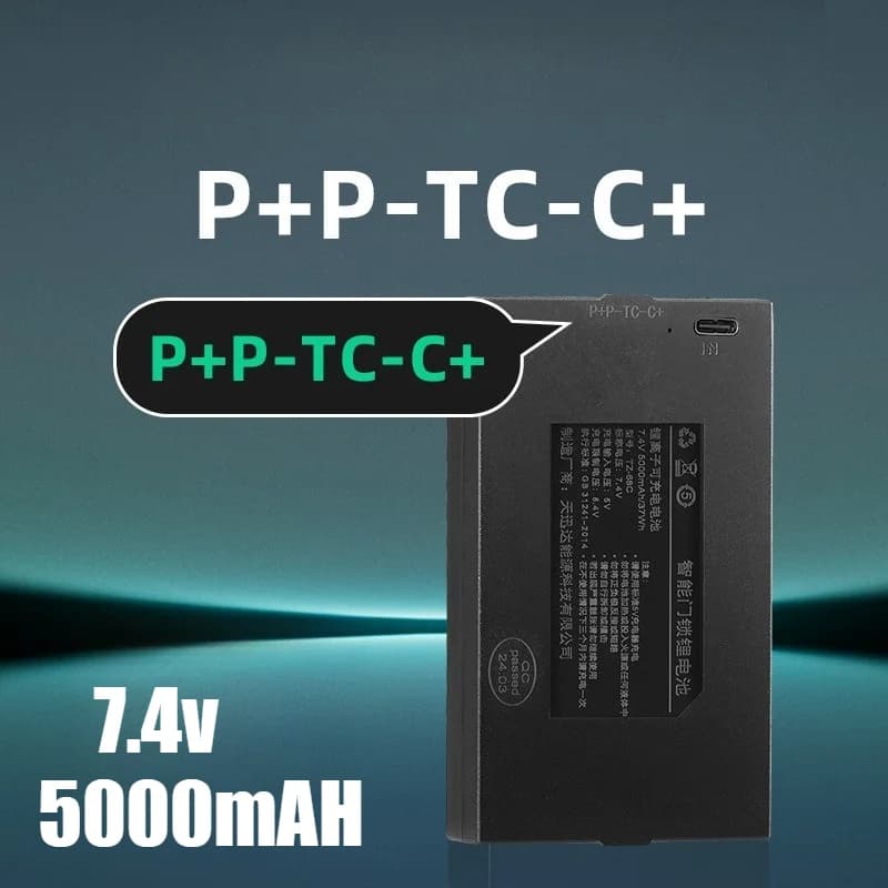 Batteria al litio per serratura intelligente TZ68-C - Batteria ricaricabile agli ioni di litio da 3,7 V 5000 mAh per serrature con codice elettronico/impronta digitale