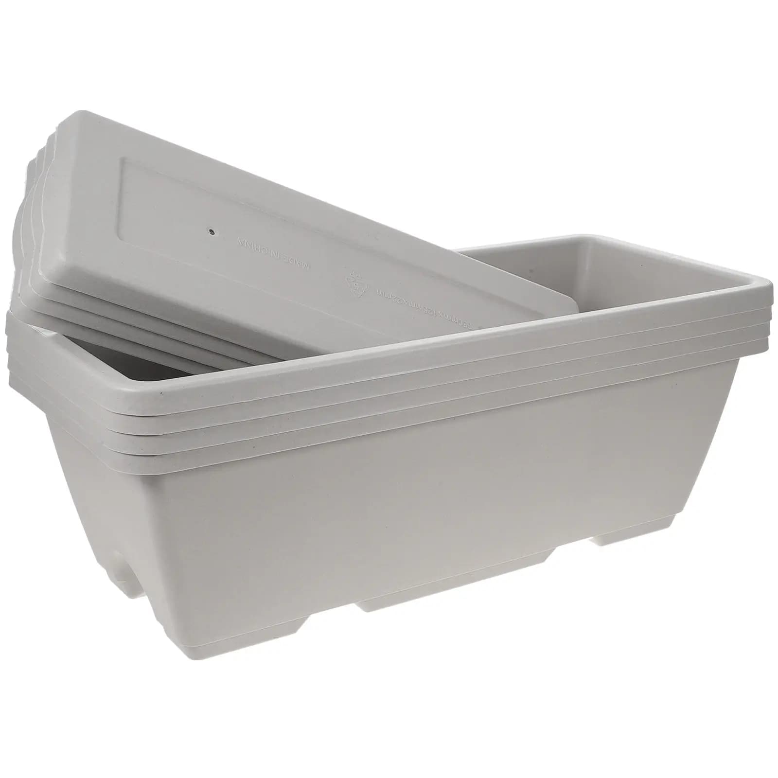 Set di 4 Vasi per Coltivazione di Verdure da Interno ed Esterno con Vassoio, Fioriera Rettangolare per Davanzale, Supporto per Piante e Fiori da Giardino