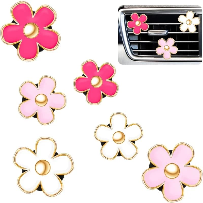 6 pcs clip for air intake flower daisy clip for air intake for car deodorant clip for car accessories for interior decorations for women