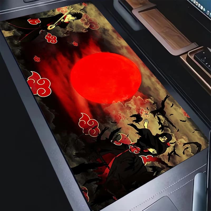 Tappetino per mouse in gomma Naruto 90x40 cm Accessori per giochi anime Tappetino per mouse Gamer PC Completo Tappetino per tastiera per computer Tappetino da tavolo Varmilo