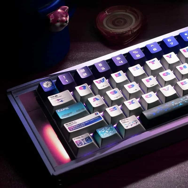 Set di copritasti a tema Radium Light Tappo per tastiera con profilo Cherry a sublimazione PBT personalizzato per accessori per tastiera meccanica regalo