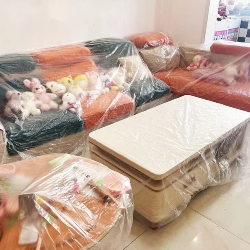 Disposable Dust Covers Elastic Plastic Dust Film Sofa Dustproof For Furniture Dormitory Sofa Wall Painting Dust Protection 1PC