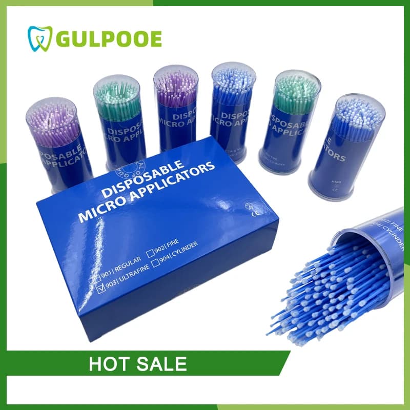 GULPOOE Micro Brush Use And Drop Applicators Micro Brush Dentale Folding Long Dental Leg Dental Extension Tool Oral Tooth Whitening