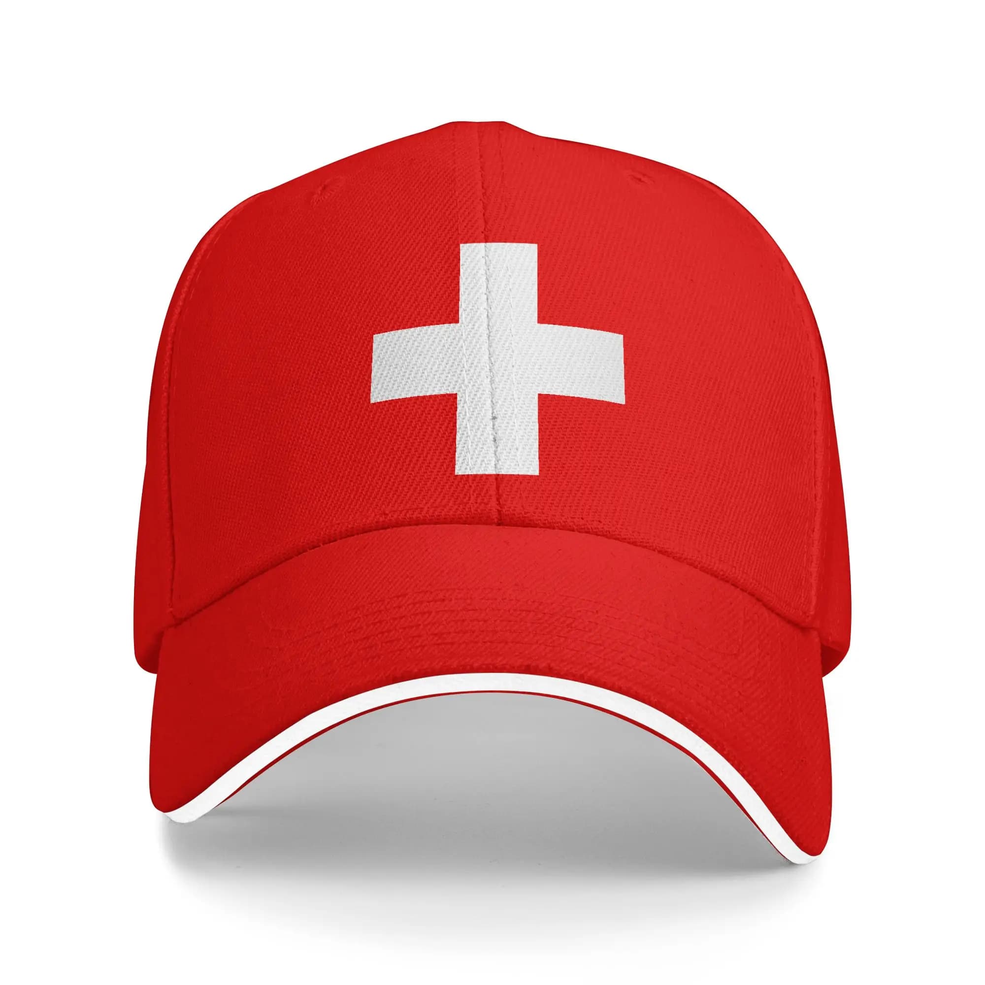 Custom Punk Unisex Switzerland Flag Baseball Cap Adult Swiss Pride Adjustable Dad Hat for Men Women Sports Snapback Caps