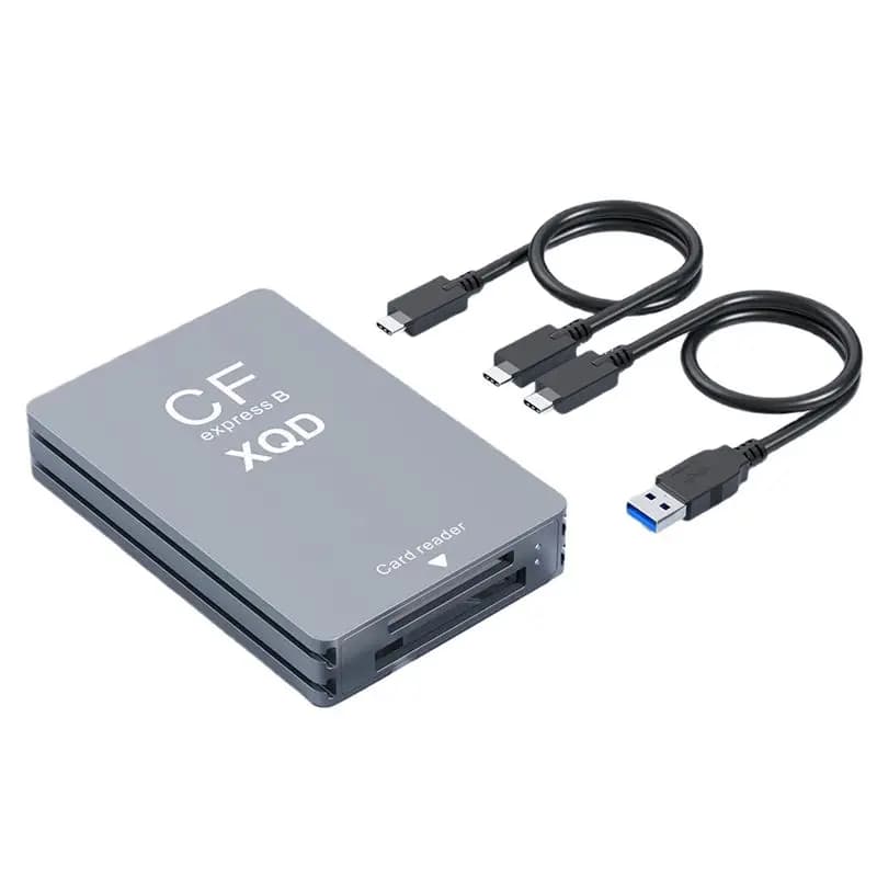 A23F-3 In 1 Cfexpress Type B/XQD/SD Card Reader, Dual-Slot USB 3.2(10Gbps) Card Memory Reader For Sony G/M Series,Lexar