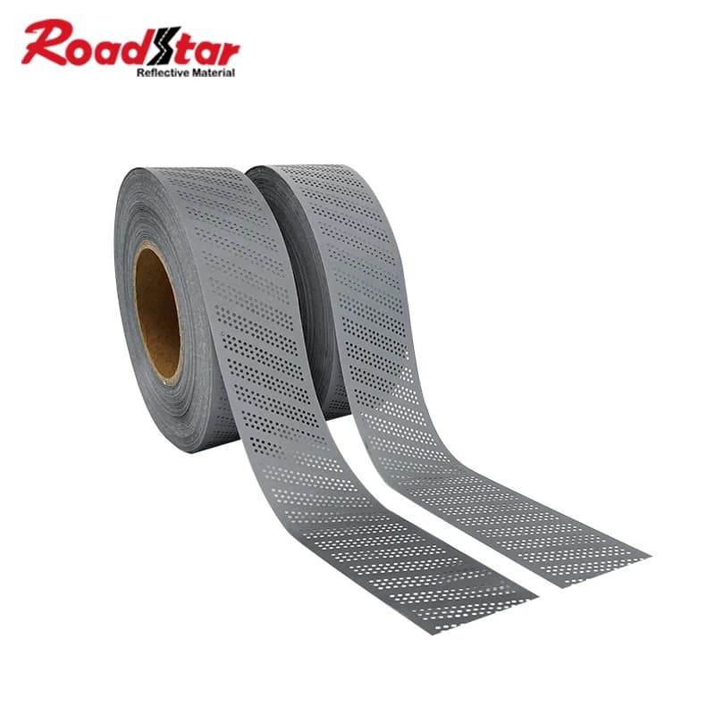 Roadstar High Intensity Reflective Fabric Warning Tape Oblique Punching holes 100% polyester for sewing on bag for RS-922- clothes CKK