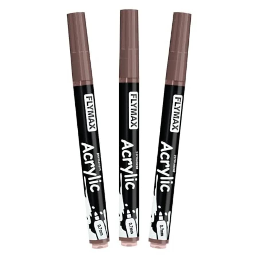 Marker Paint Pens - Permanent Marker Pens Acrylic Paint Water-Based 0.7mm Fine Tip Waterproof Quick-Drying 3 in 1Pack