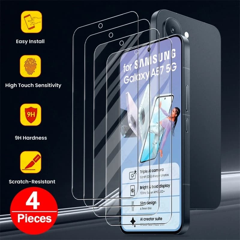 4 Pezzi Pellicola Protettiva in Vetro Temperato Trasparente 9H per Samsung Galaxy A57 5G (SM-A576B) 6.7" - Copertura Completa