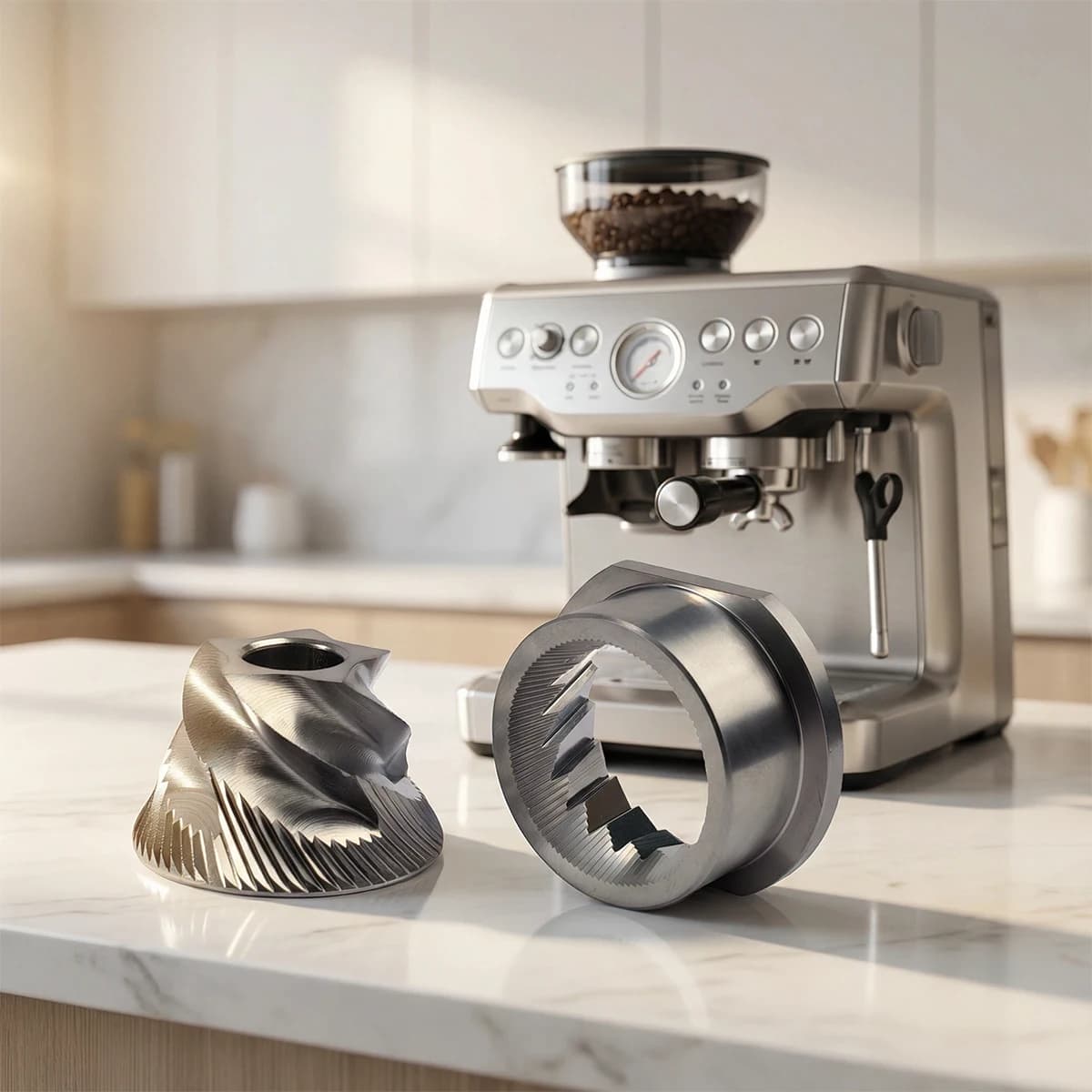 Lama di Macinazione in Acciaio Inox da 48MM per Macchine da Caffè, Compatibile con Macchine Jura con Macinino HS-Plus