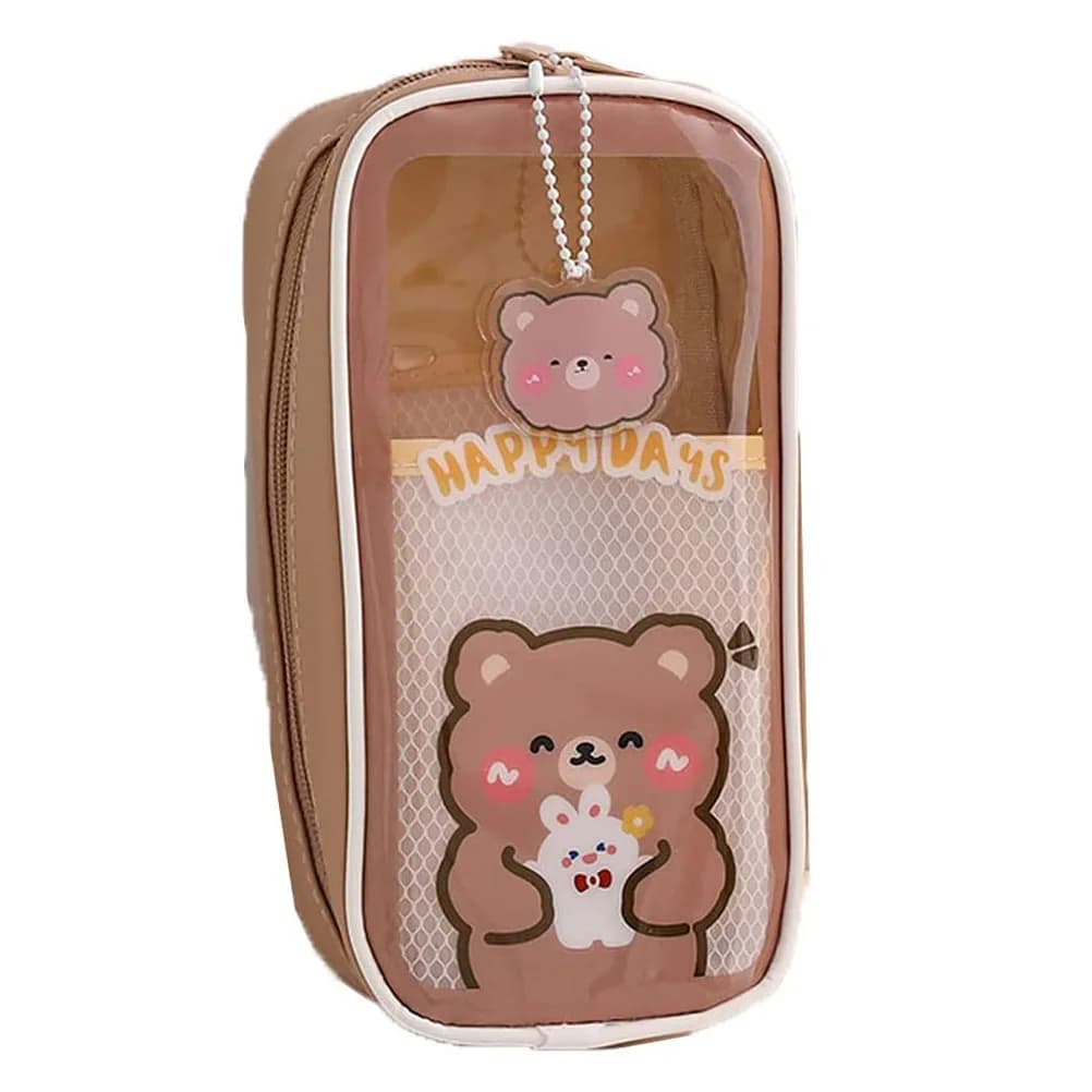 Astuccio portatile multifunzionale con custodia frontale trasparente, leggero, portatile, di grande capacità, per le scuole, per ragazze