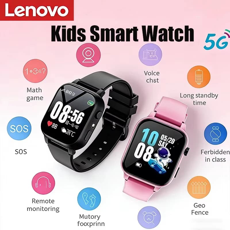 Lenovo Kids Smart Watch Set SOS GPS Localization Tracking Call with SIM Card Smart Watch for Kids Waterproof Ios Android Gift Clock