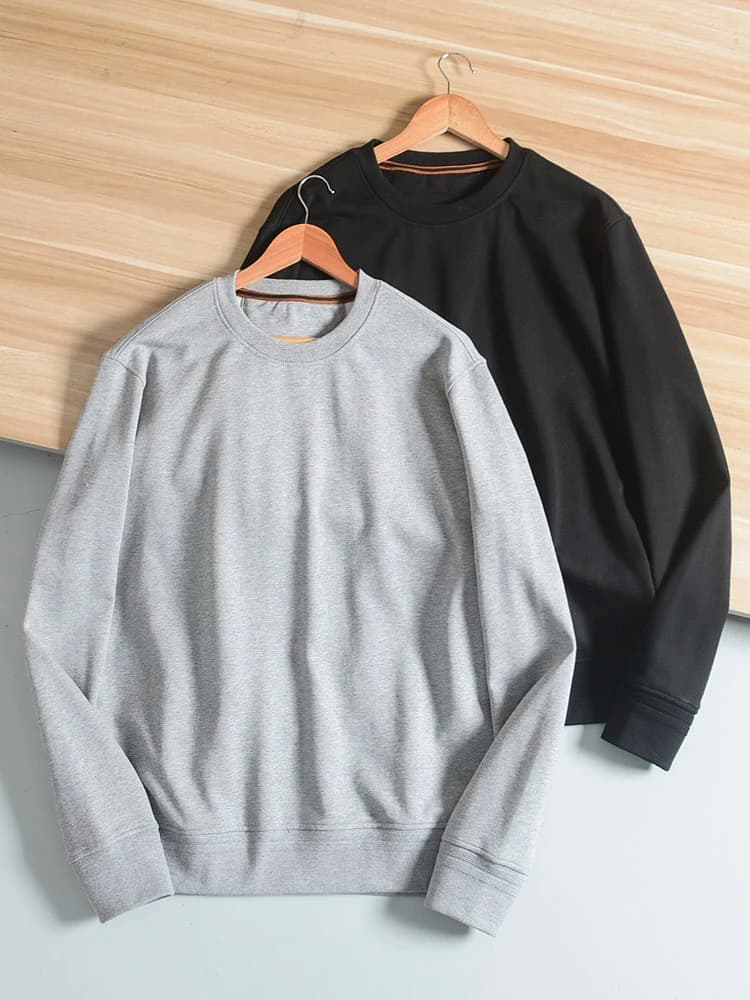 Luxury OEM Full Cotton round Neck Hoodie Pure Color Casual Men's Sweatshirt Youth Trend Autumn Wear Comfortable No Ironing Re...