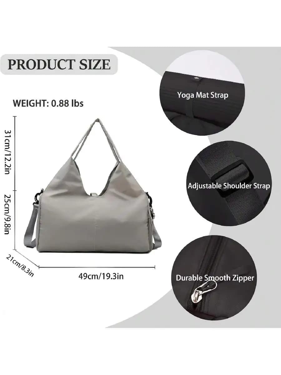 Yoga Mat Bag Gym Duffle Bag For Women And Men With Adjustable Strap Wet Dry Pockets