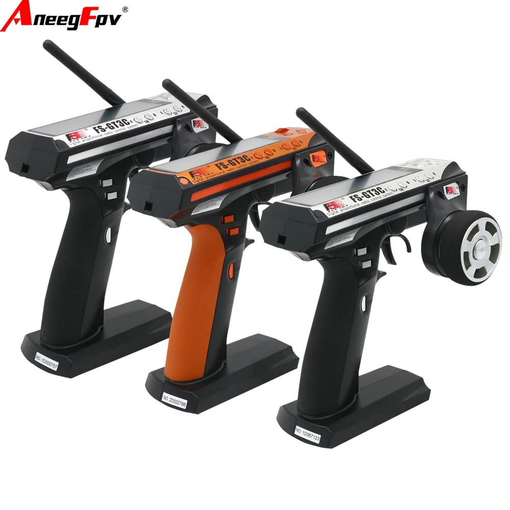 Flysky FS-GT3C 2.4G 3CH RC Car System con batteria GR3E ricevitore radio controller per auto telecomandate
