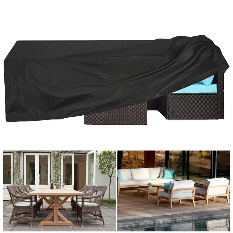 Heavy Duty Windproof Garden Furniture Cover - UV-Resistant, Durable Oxford Polyester Outdoor Patio Protector for Rattan Sofa