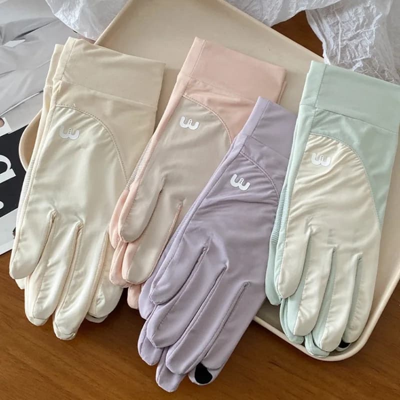 New Women's Summer Gloves in Ice Silk, UV Solar Protection, Anti-slip, Touch Screen, for Cycling, Fashion