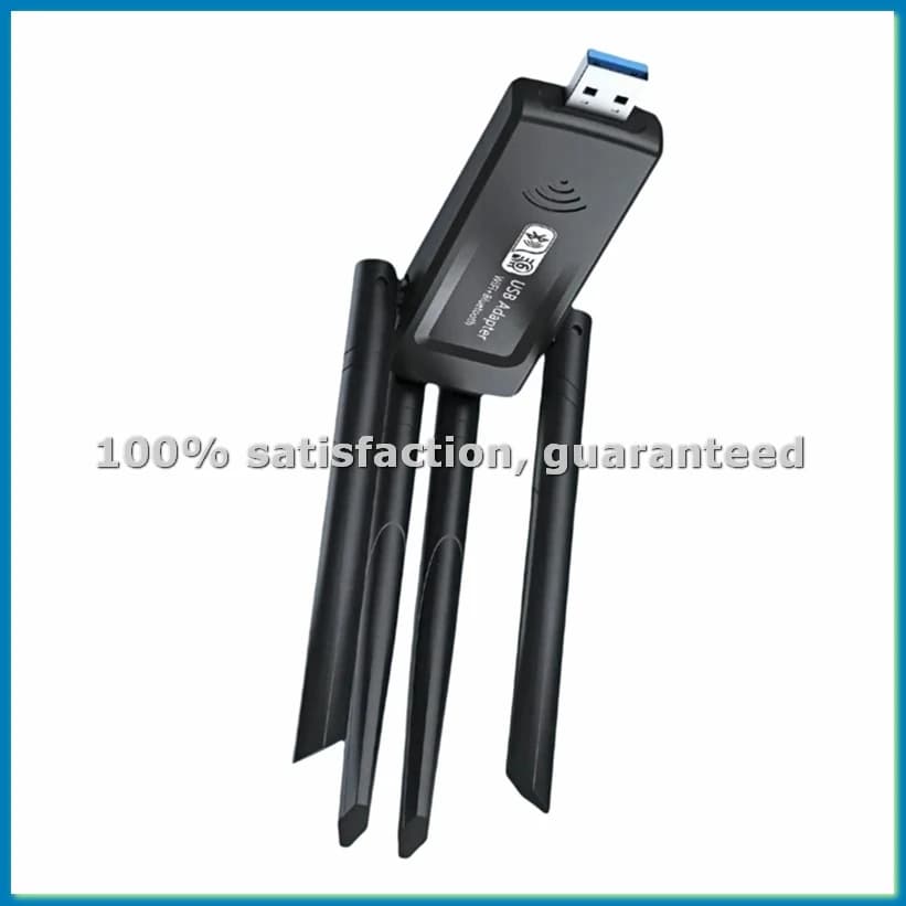Scheda di Rete WiFi 1300Mbps 2.4G/5Ghz WiFi6 Bluetooth 5.4 Dongle AX1300 USB 4 Antenne Ricevitore Wireless per PC Portatile