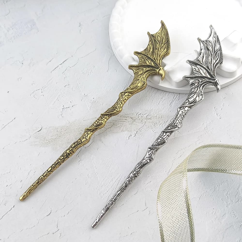 Vintage Dragon Wing Metal Hairpin Hair Stick Women's Creative Hairpin For Women Halloween Party Accessory Hairpin